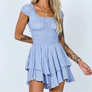 The Love Galore Romper Blue Princess Polly